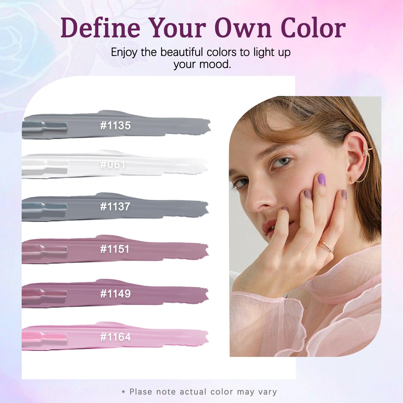 Indigo petal-6 color gel nail polish kit