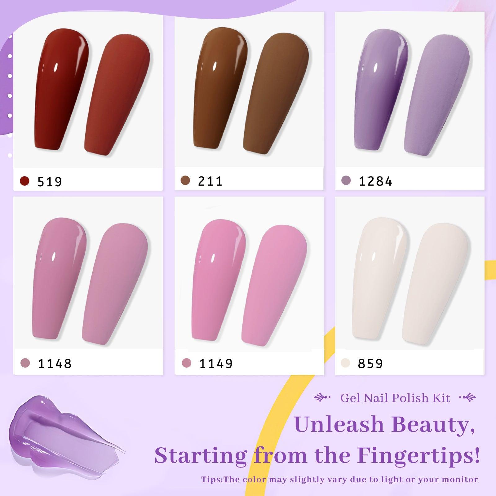 Amber Scarlet-6 color nail polish kit