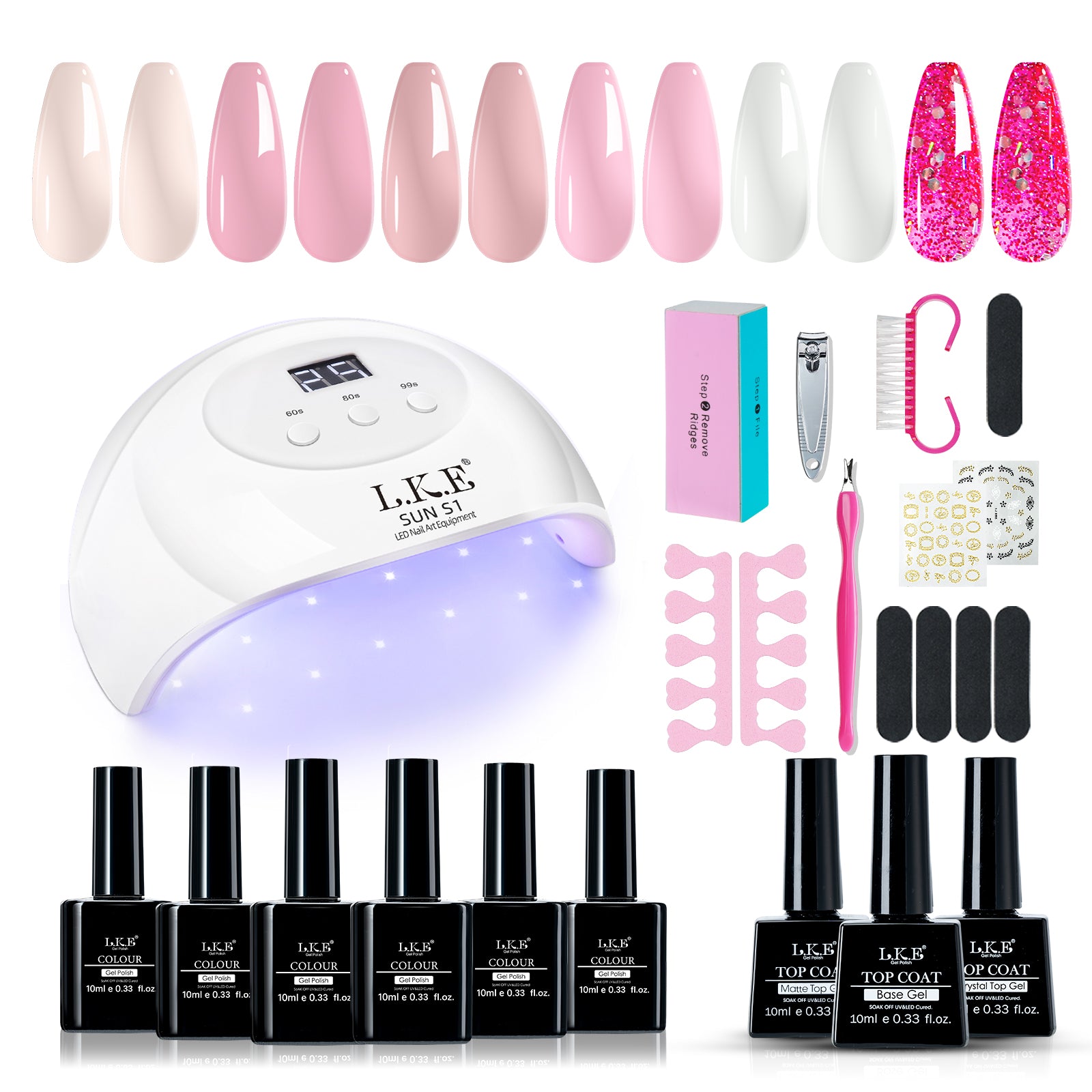 Cherry Blossom Frost-6 Color Nail Gel Kit