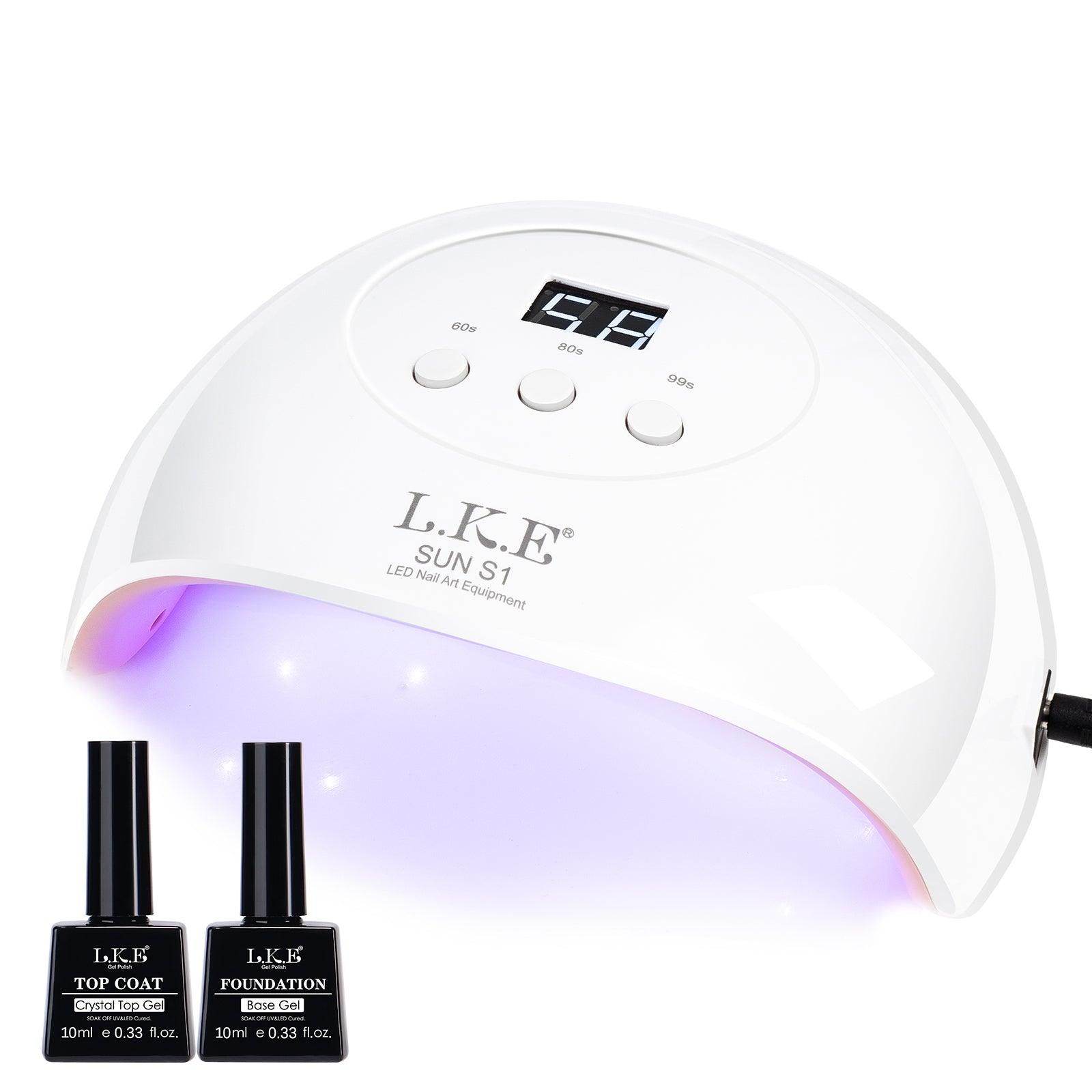 LKEnail TOP Coat & Base Gel and S1 Nail Lamp - LKEnail