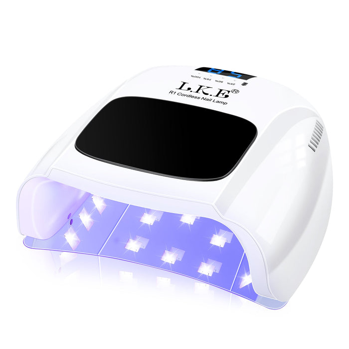 Cordless UV Nail Lamp R1 – Rechargeable Nail Dryer with Auto Sensor & LCD Timer for Gel Nail Polishes - LKEnail