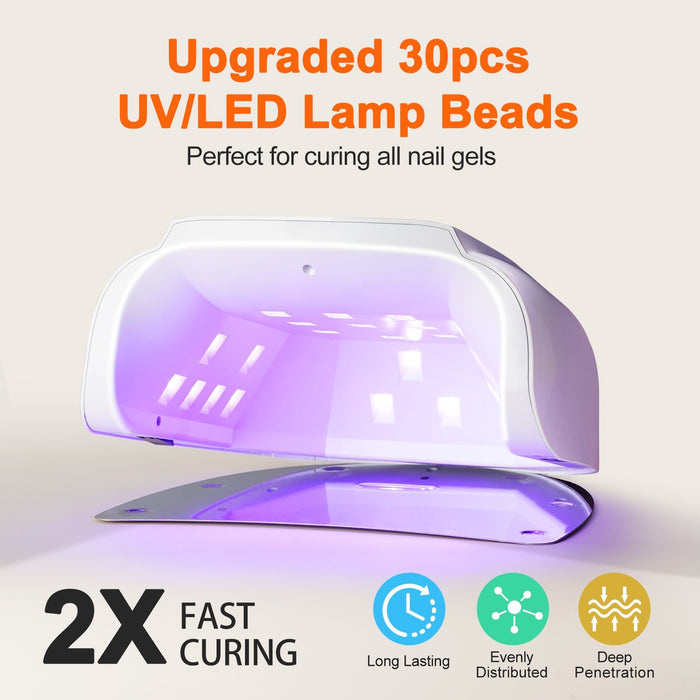 Cordless UV Nail Lamp R1 – Rechargeable Nail Dryer with Auto Sensor & LCD Timer for Gel Nail Polishes - LKEnail