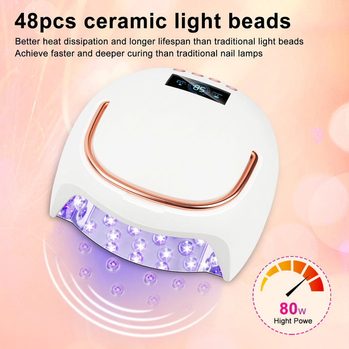 Cordless UV Nail Lamp R2 – Rechargeable LED Nail Dryer with Auto Sensor & 4 Timer Settings for Quick Gel Curing - LKEnail