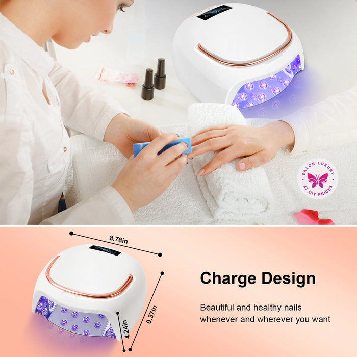 Cordless UV Nail Lamp R2 – Rechargeable LED Nail Dryer with Auto Sensor & 4 Timer Settings for Quick Gel Curing - LKEnail