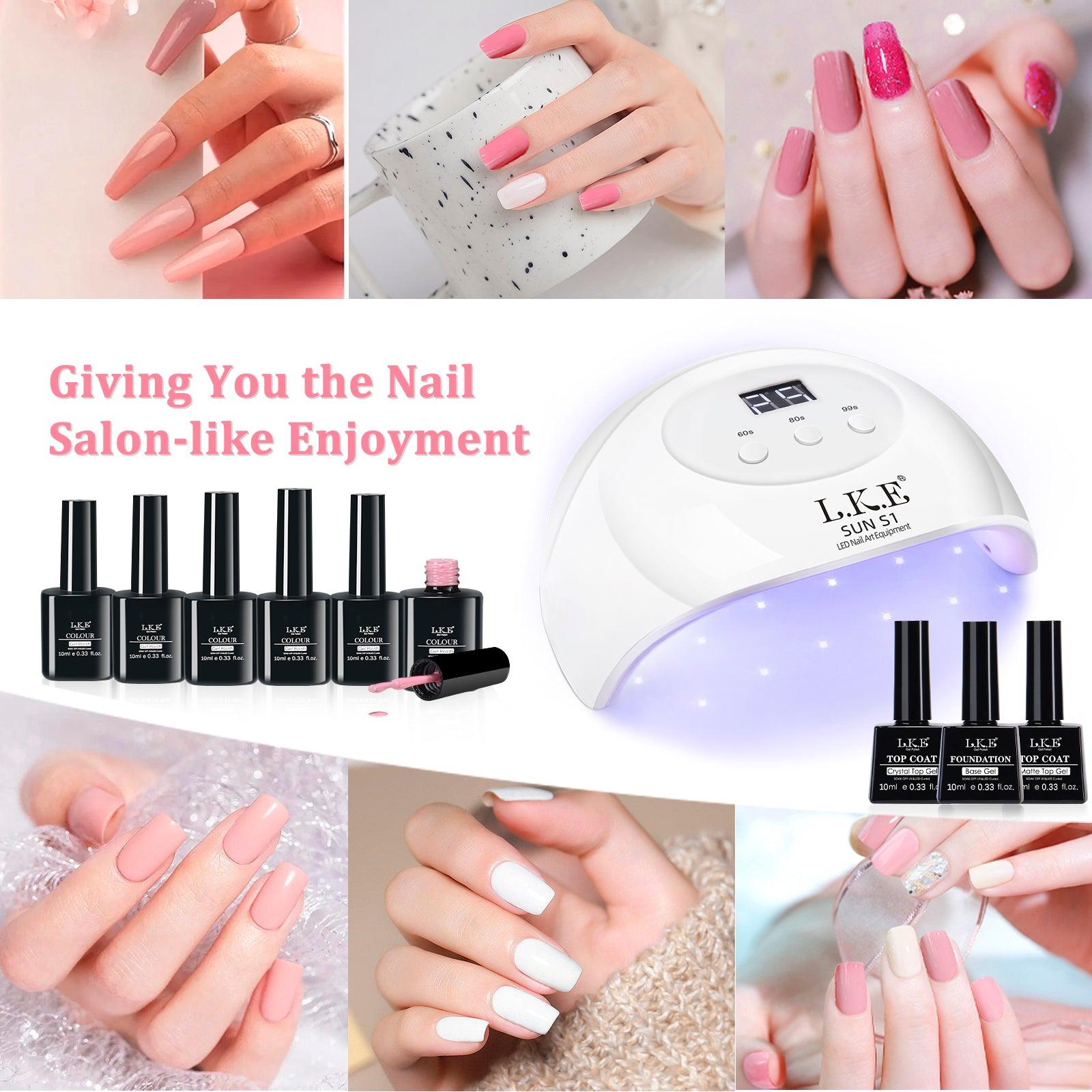Cherry Blossom Frost-6 color nail polish S1 nail gel kit - LKE nail