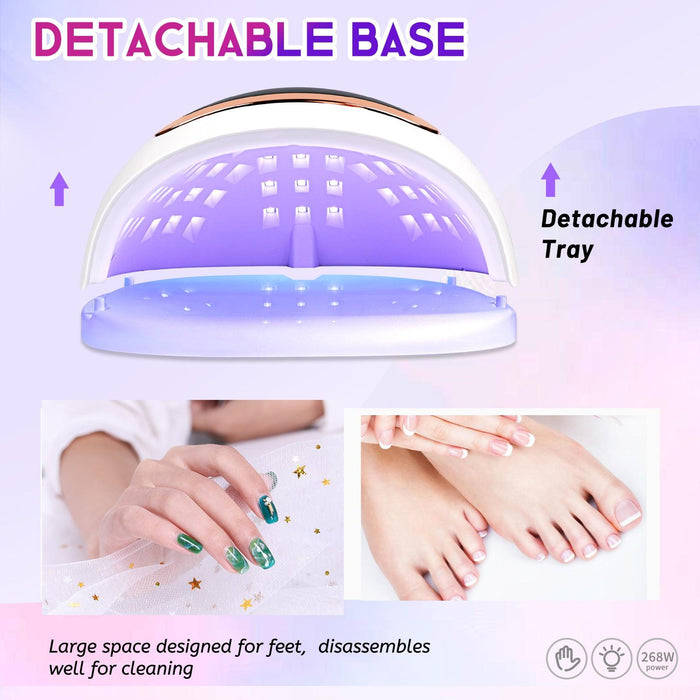 LKENail S7 UV LED Nail Lamp – Eco - Friendly Gel Curing with Smart Sensor & LCD Touchscreen - LKEnail