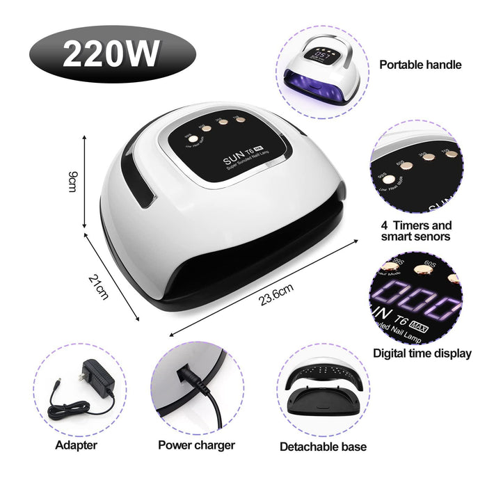 SUN T6 MAX UV Nail Lamp Nail Dryer - LKEnail