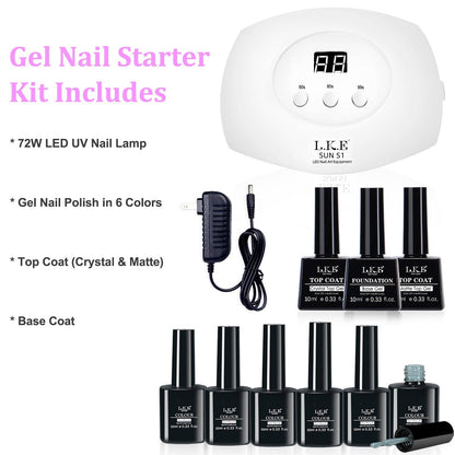 Indigo petal-6 color nail polish S1 nail gel kit - LKE nail